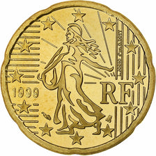 Frankreich, 20 Euro Cent, PP, 1999, Monnaie de Paris, Nordic gold, STGL, KM:1286
