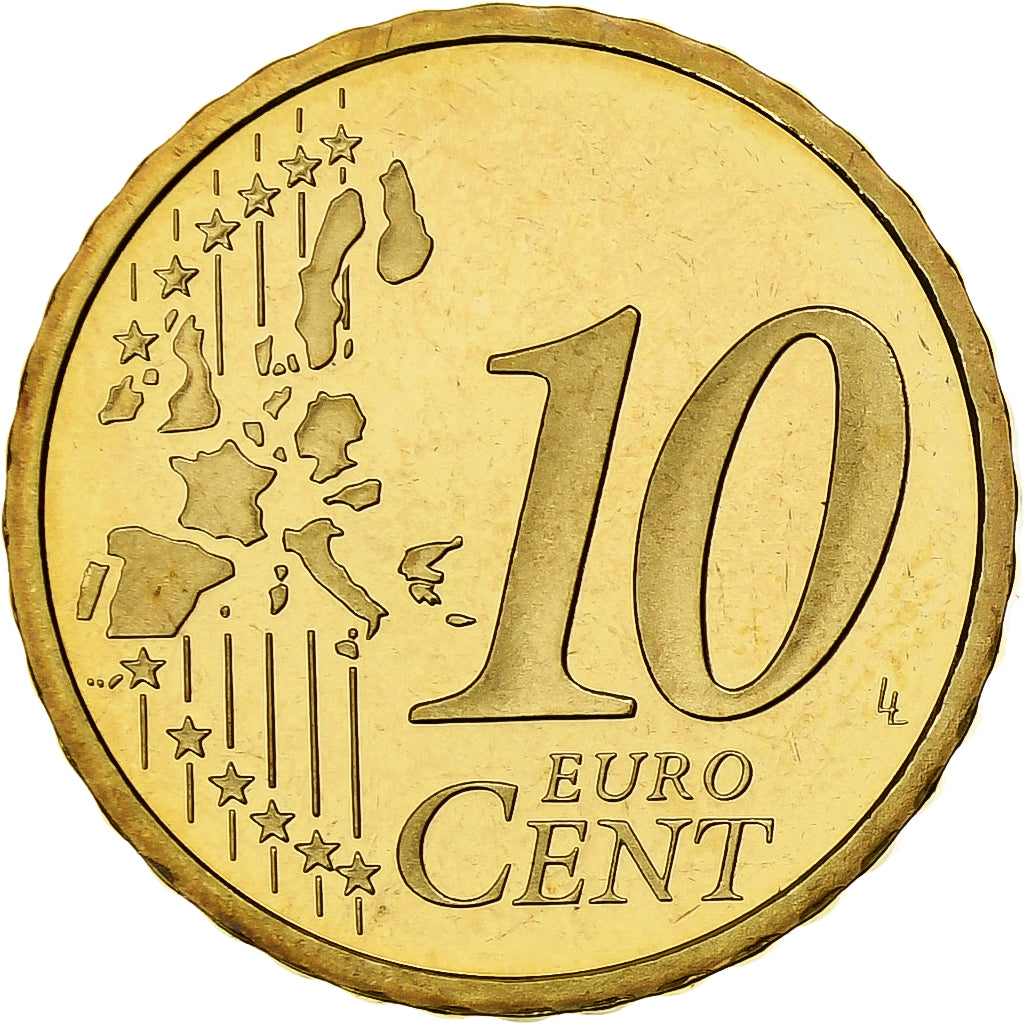 France, 10 Euro Cent, Proof, 1999, Monnaie de Paris, Nordic gold, MS(65-70)