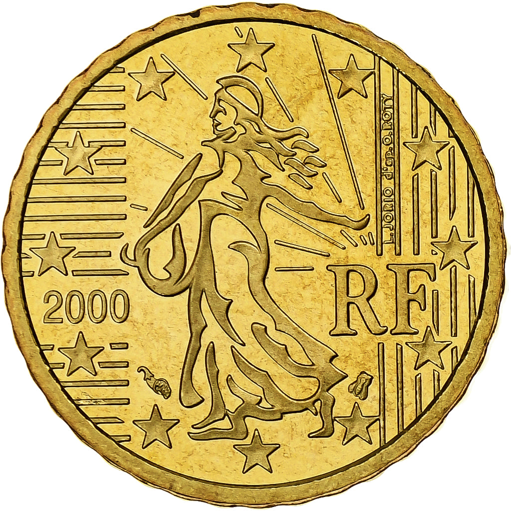 Francja, 10 Euro Cent, Proof, 2000, Monnaie de Paris, Nordic gold, MS(65-70)