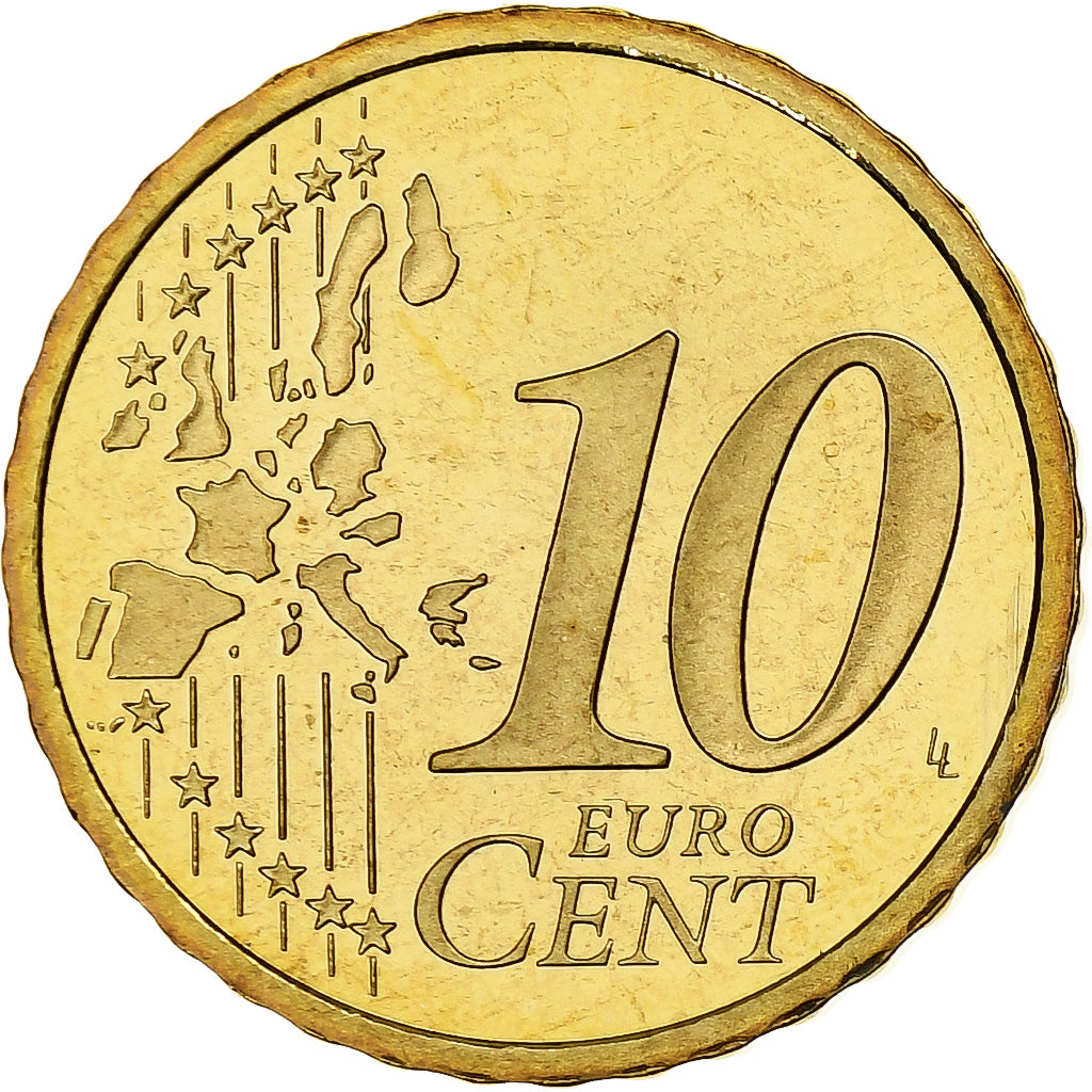Francja, 10 Euro Cent, Proof, 2000, Monnaie de Paris, Nordic gold, MS(65-70)