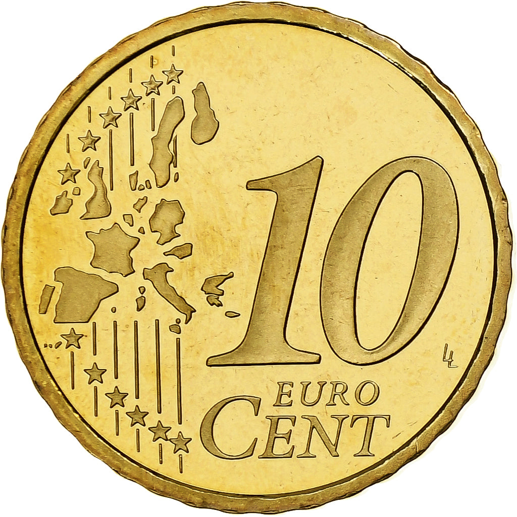 Francja, 10 Euro Cent, Proof, 2001, Monnaie de Paris, Nordic gold, MS(65-70)
