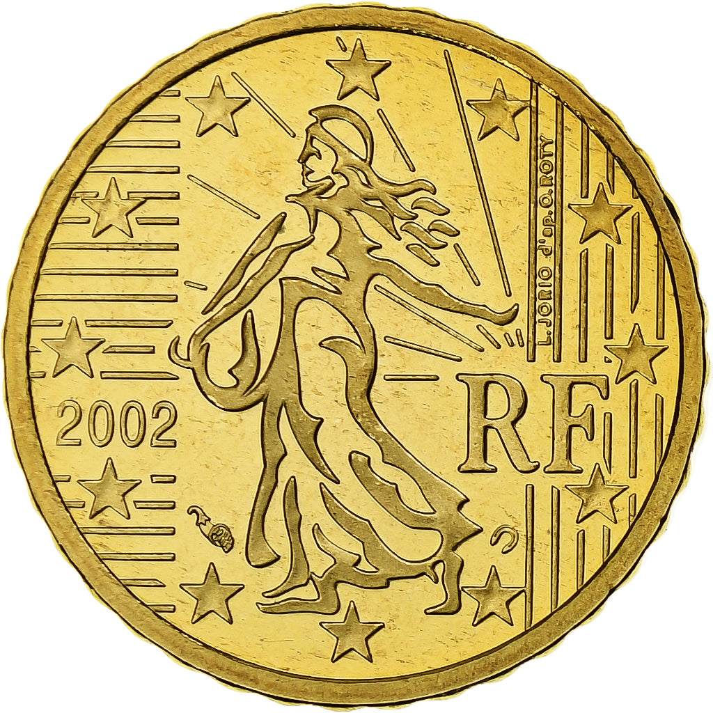 France, 10 Euro Cent, Proof, 2002, Monnaie de Paris, Nordic gold, MS(65-70)