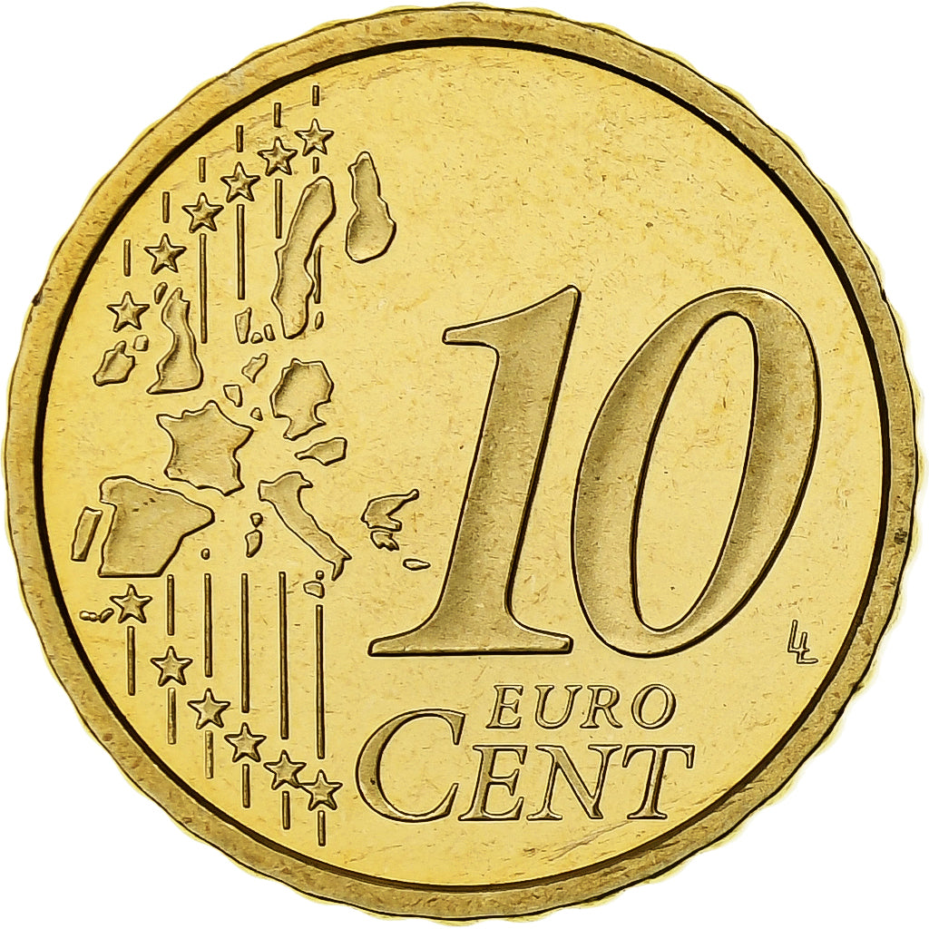 France, 10 Euro Cent, Proof, 2002, Monnaie de Paris, Nordic gold, MS(65-70)