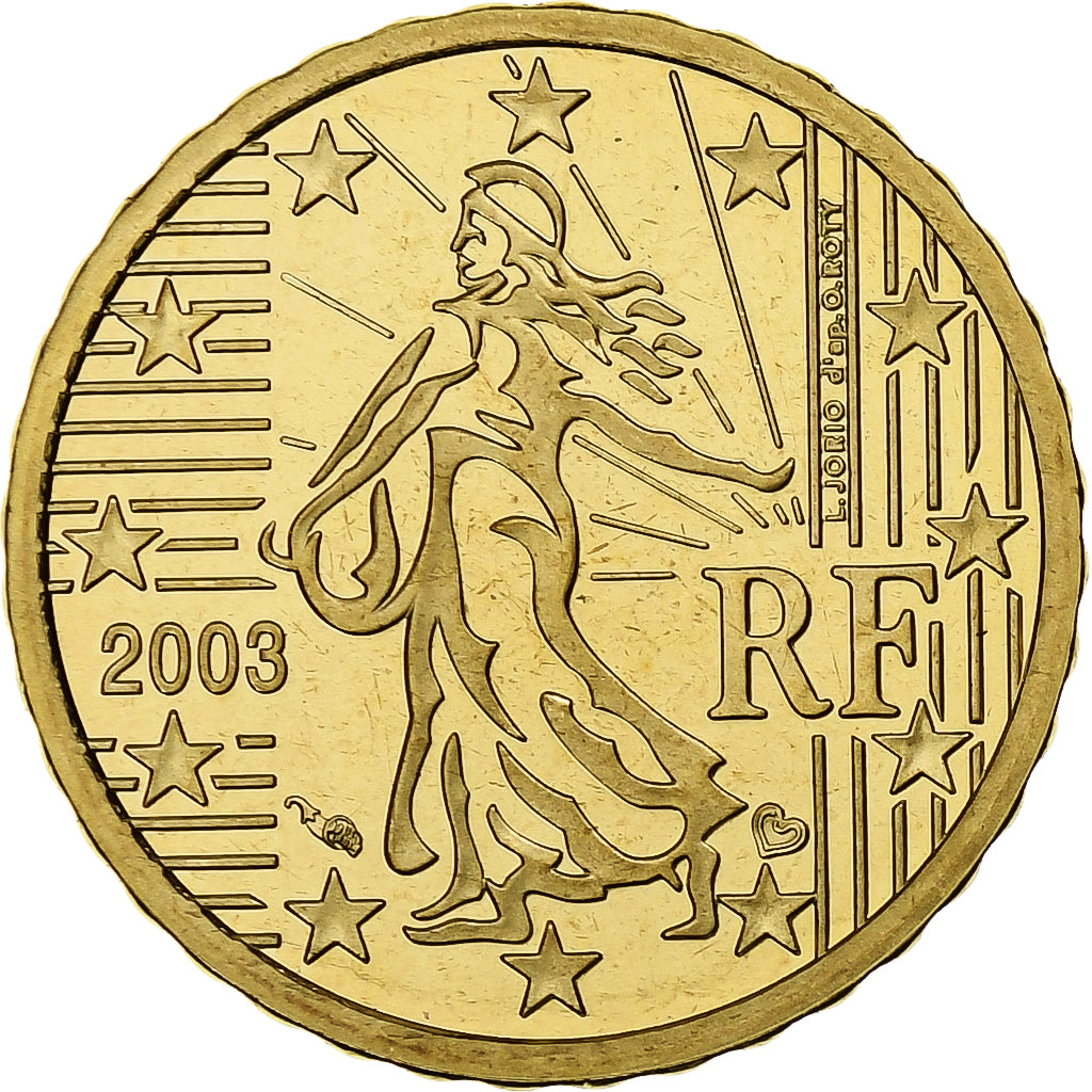 Francja, 10 Euro Cent, Proof, 2003, Monnaie de Paris, Nordic gold, MS(65-70)