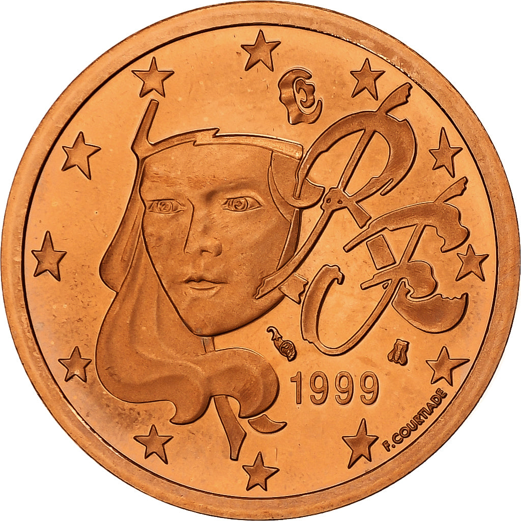 Francja, 5 Euro Cent, Proof, 1999, Monnaie de Paris, Miedź platerowana stalą