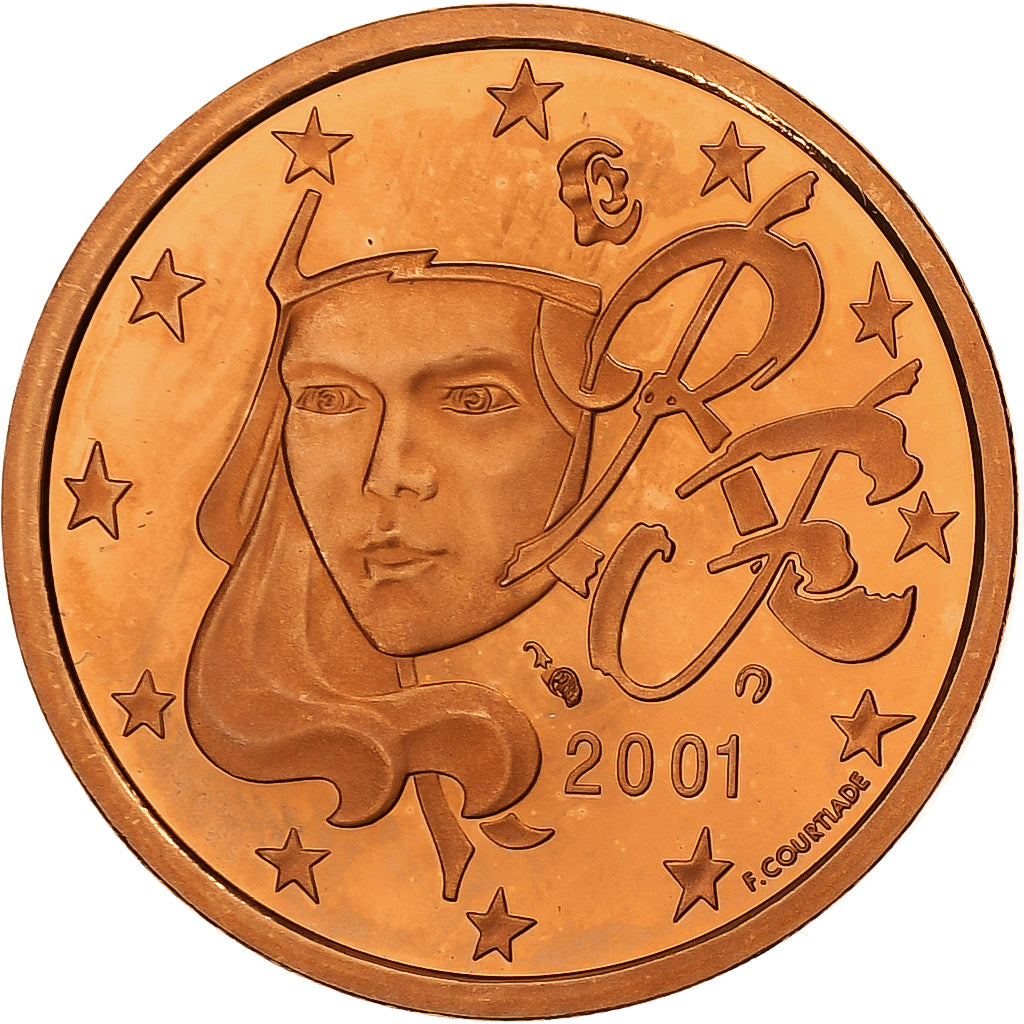Francja, 5 Euro Cent, Proof, 2001, Monnaie de Paris, Miedź platerowana stalą