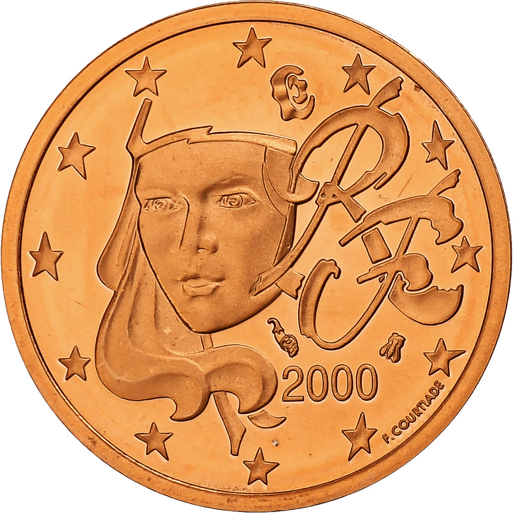 Francja, 2 Euro Cent, Proof, 2000, Monnaie de Paris, Miedź platerowana stalą