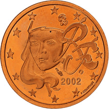 France, 2 Euro Cent, BE, 2002, Monnaie de Paris, Cuivre plaqué acier, FDC