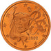France, 2 Euro Cent, BE, 2002, Monnaie de Paris, Cuivre plaqué acier, FDC