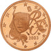 Francja, 2 Euro Cent, Proof, 2003, Monnaie de Paris, Miedź platerowana stalą