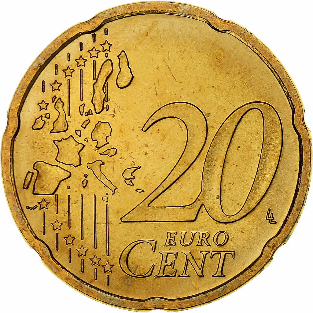 Paesi Bassi, Beatrix, 20 Euro Cent, BU, 2002, Utrecht, Nordic gold, FDC, KM:238