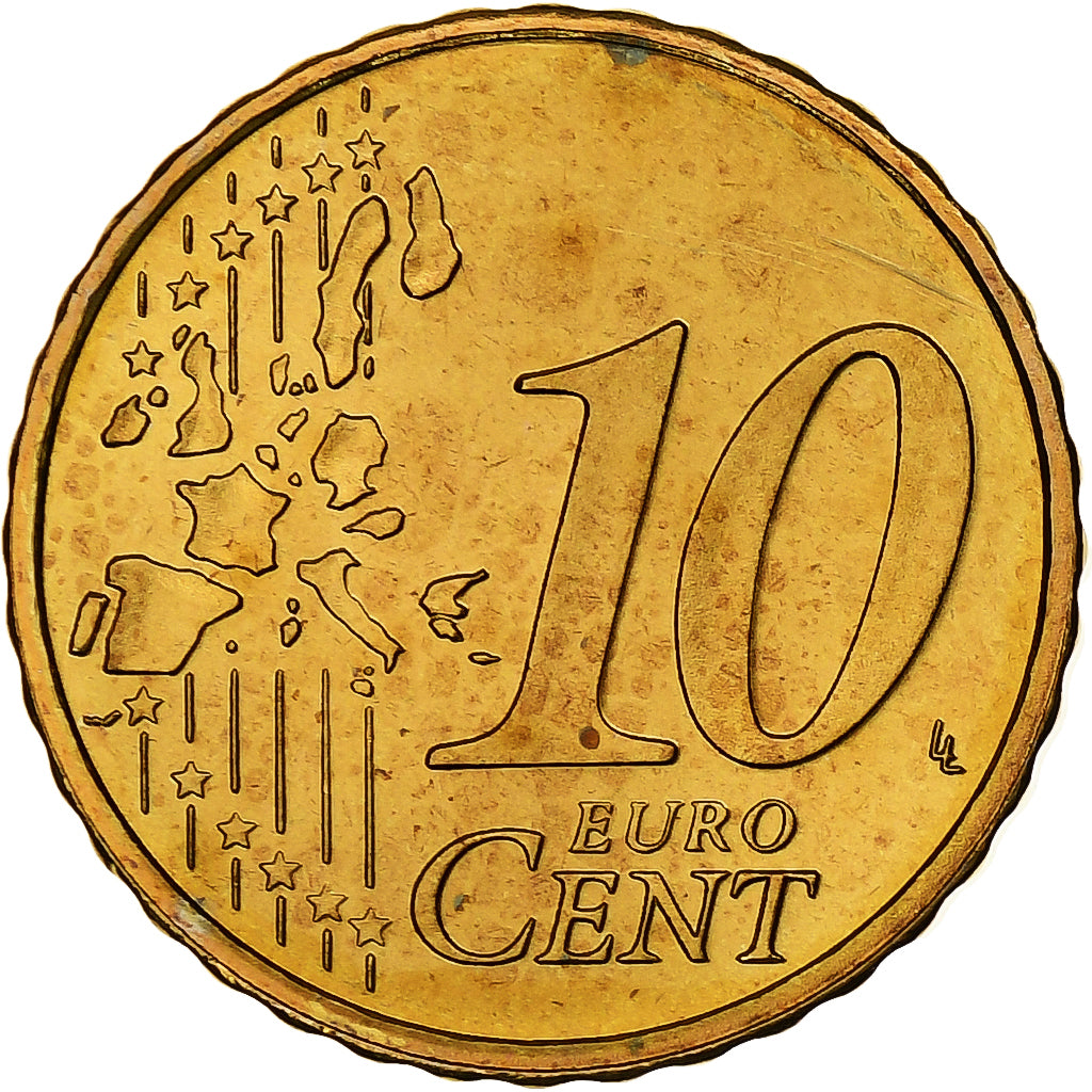 Netherlands, Beatrix, 10 Euro Cent, BU, 2002, Utrecht, Nordic gold, MS(65-70)