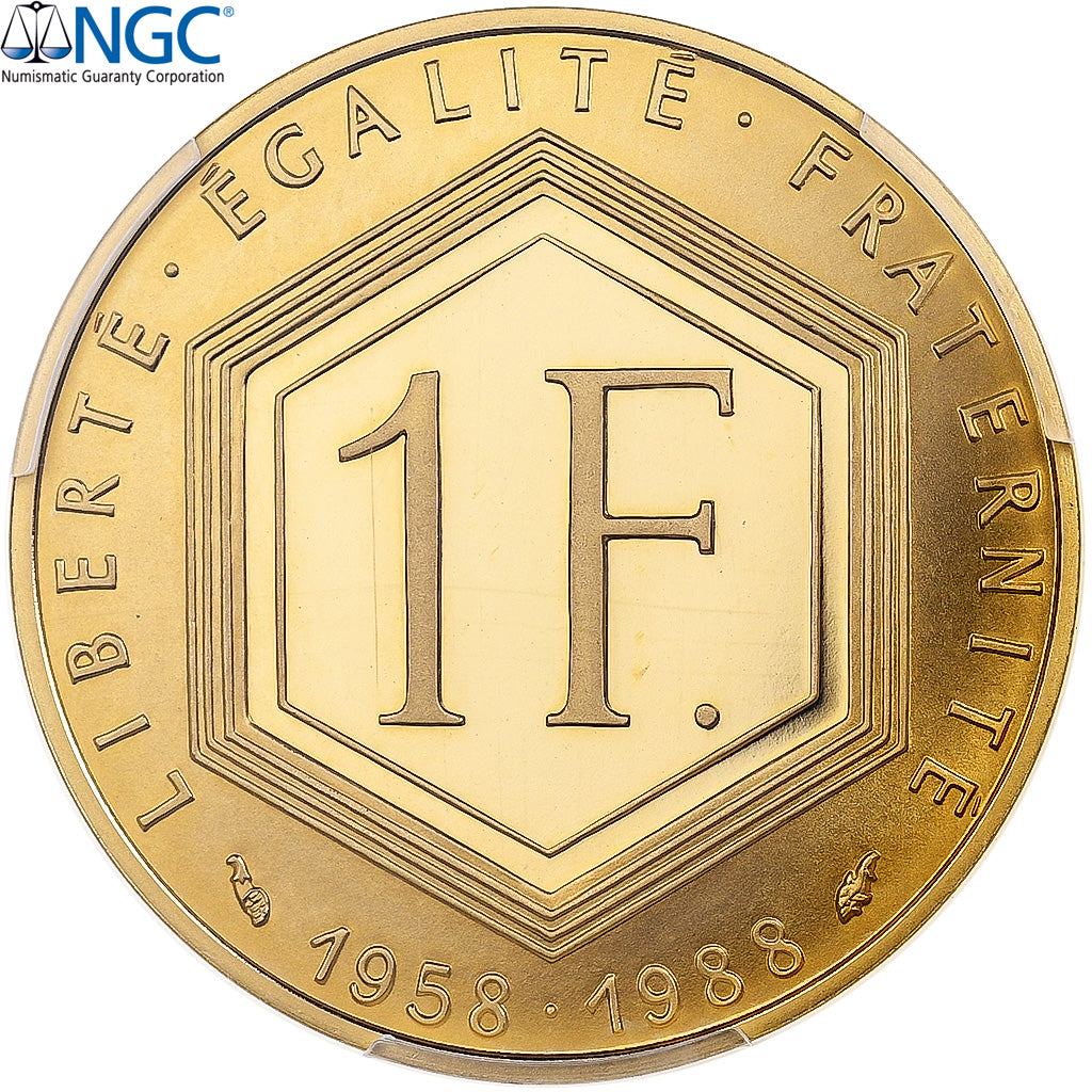 Frankreich, Franc, Charles de Gaulle, 1988, MDP, PP, Gold, PCGS, PR69DCAM