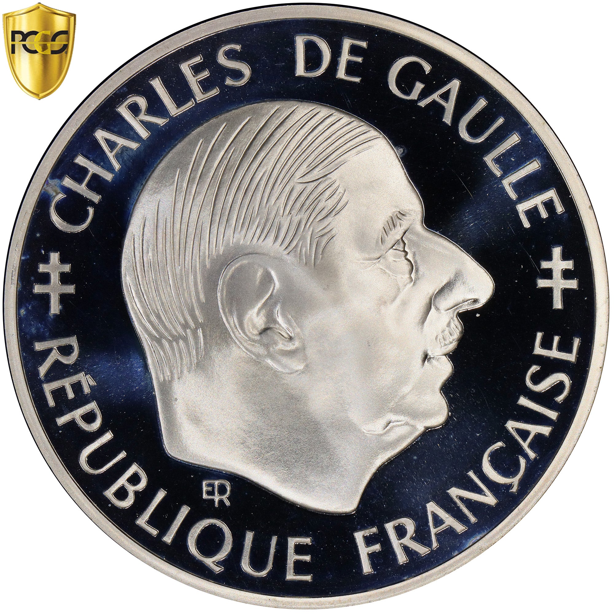 France, Franc, Charles de Gaulle, 1988, Monnaie de Paris, Proof, Silver, PCGS
