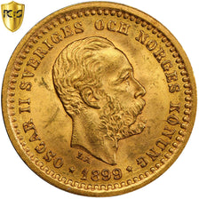 Suède, Oscar II, 5 Kronor, 1899, Stockholm, Or, PCGS, SPL+, KM:756