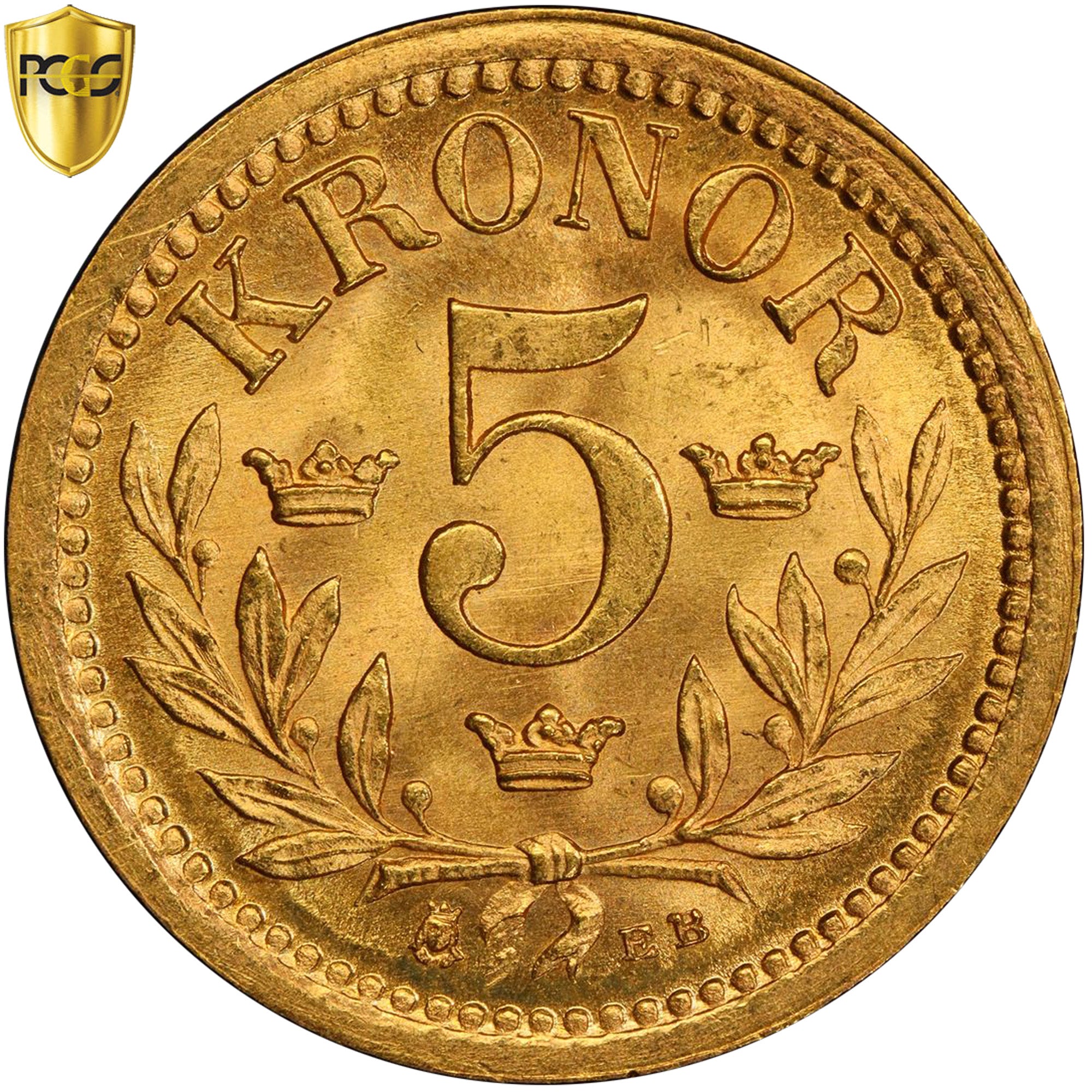 Suède, Oscar II, 5 Kronor, 1899, Stockholm, Or, PCGS, SPL+, KM:756