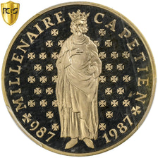 France, 10 Francs, Millénaire Capétien, 1987, Monnaie de Paris, BE, Or, PCGS