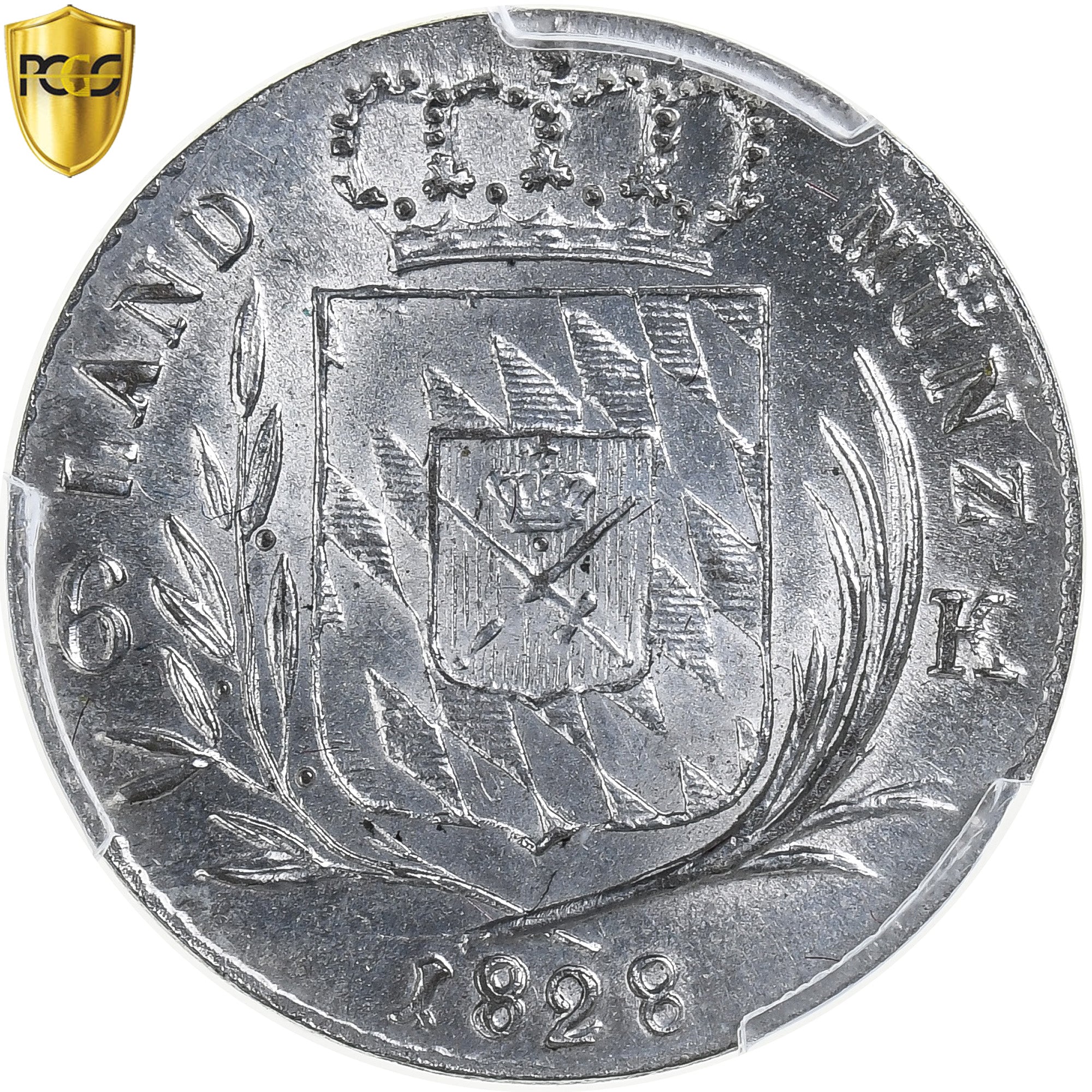 Kingdom of Bavaria, Ludwig I, 6 Kreuzer, 1828, Munich, Silver, PCGS