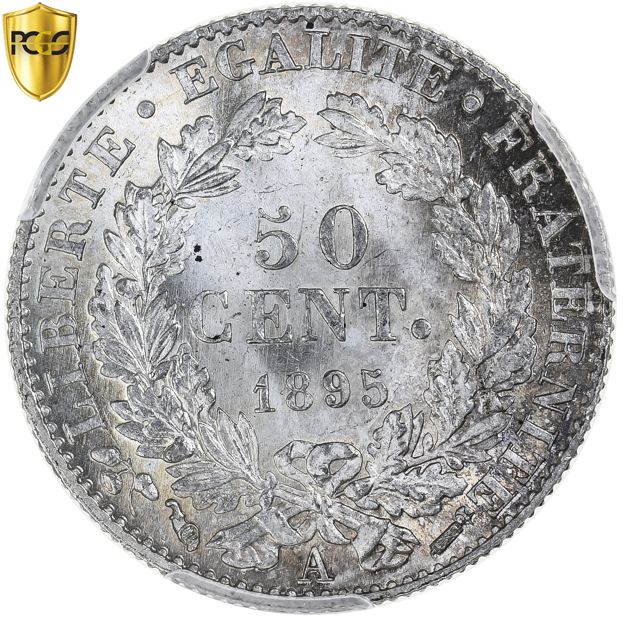 Francja, 50 Centimes, Cérès, 1895, Paris, Srebro, PCGS, MS(63), Gadoury:419a