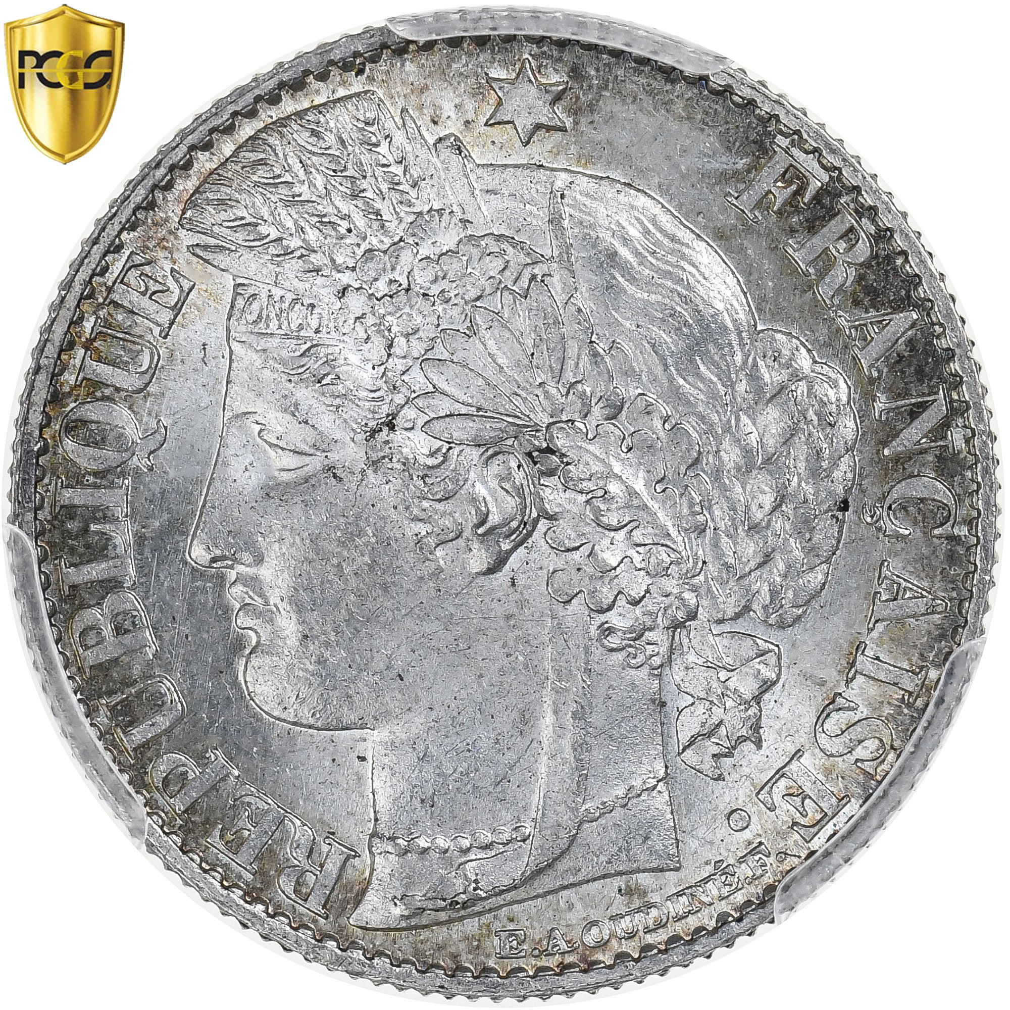 Francja, 50 Centimes, Cérès, 1895, Paris, Srebro, PCGS, MS(64), Gadoury:419a