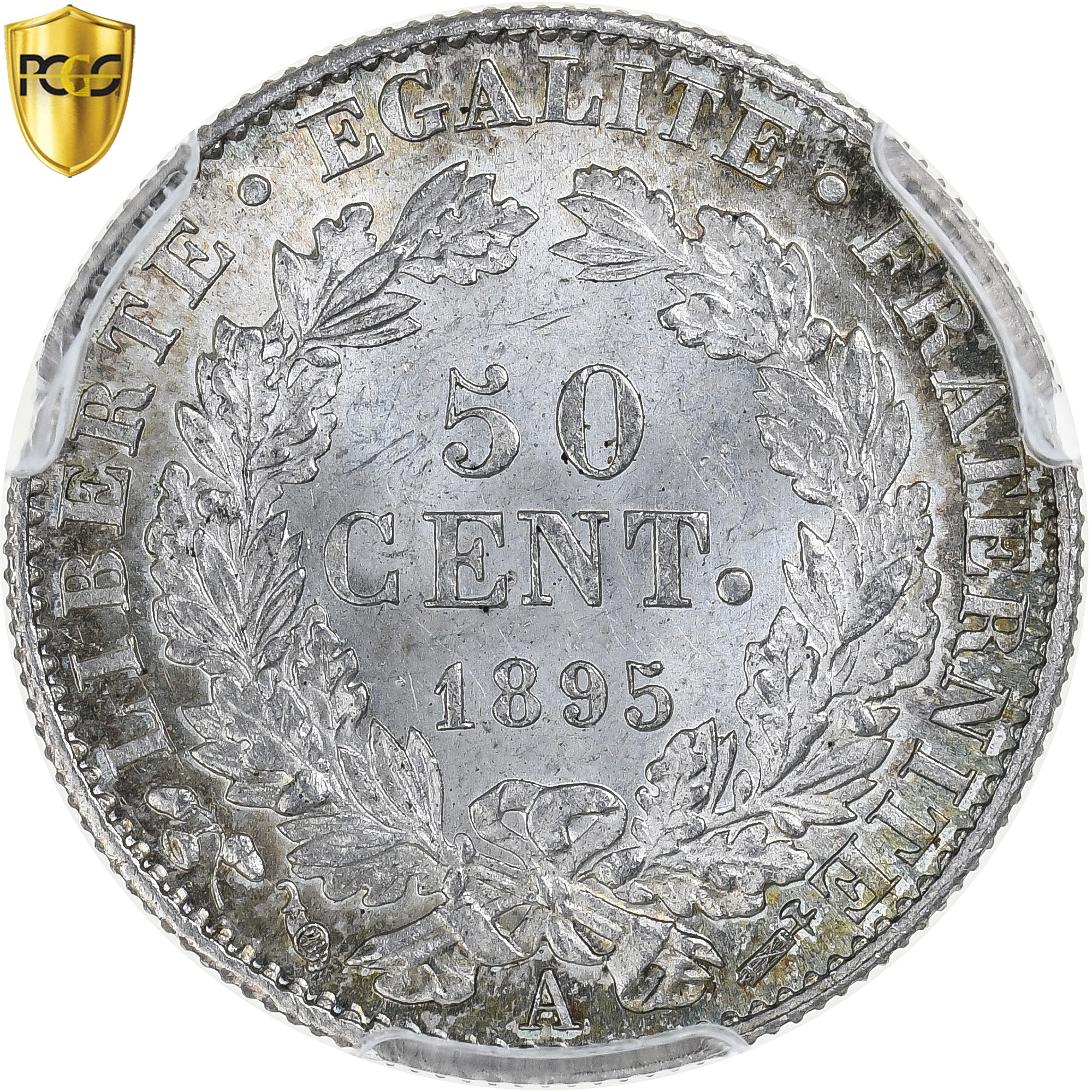 Francja, 50 Centimes, Cérès, 1895, Paris, Srebro, PCGS, MS(64), Gadoury:419a