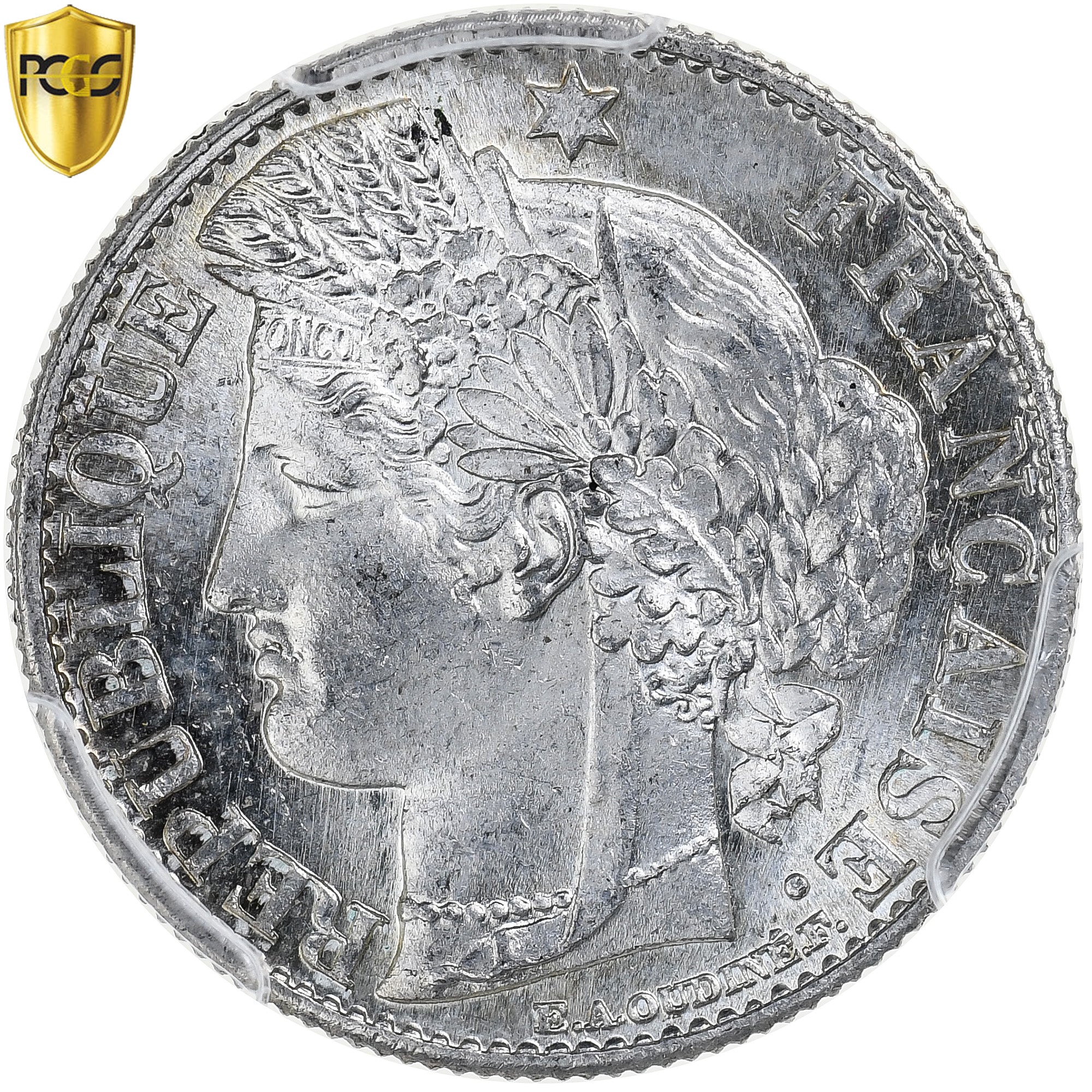 France, 50 Centimes, Cérès, 1895, Paris, Silver, PCGS, MS(65-70)
