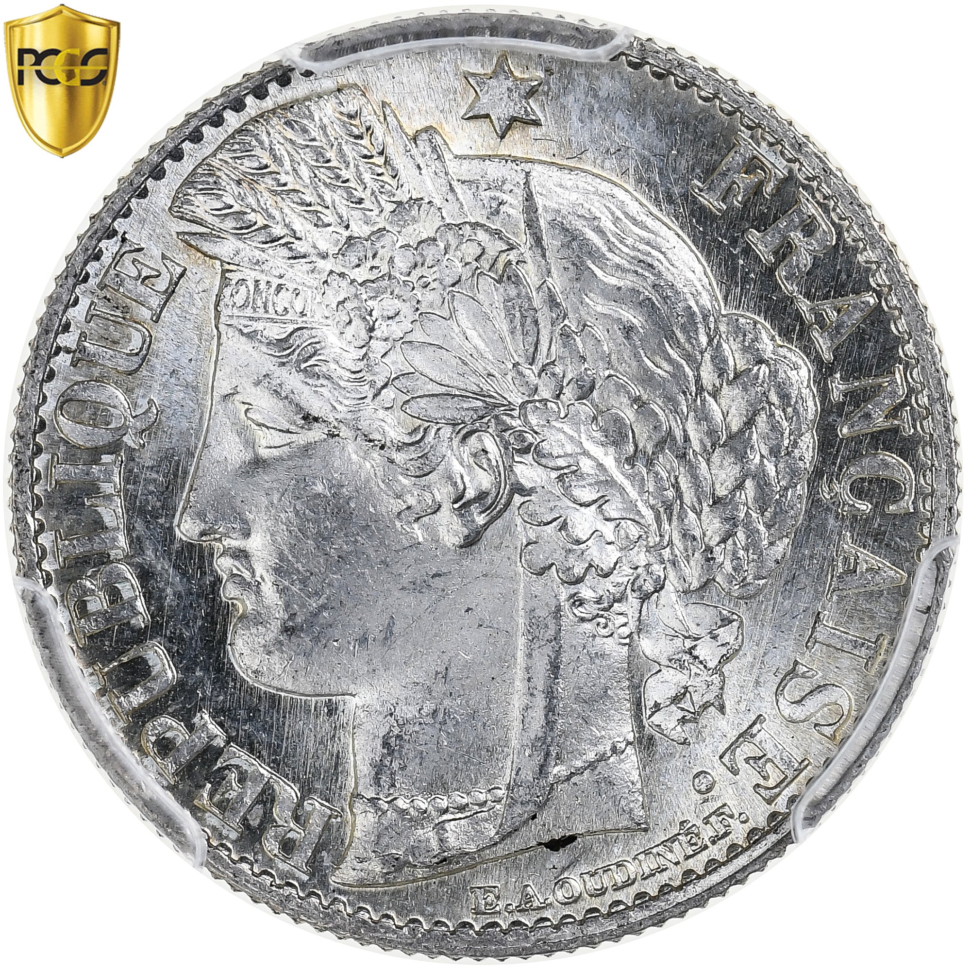 France, 50 Centimes, Cérès, 1895, Paris, Silver, PCGS, MS(65-70)