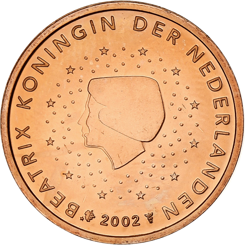 Pays-Bas, Beatrix, 2 Euro Cent, BU, 2002, Utrecht, Cuivre plaqué acier, FDC