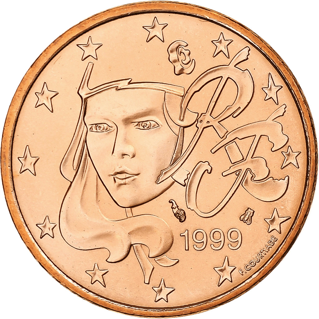 Francja, 5 Euro Cent, BU, 1999, Monnaie de Paris, Miedź platerowana stalą