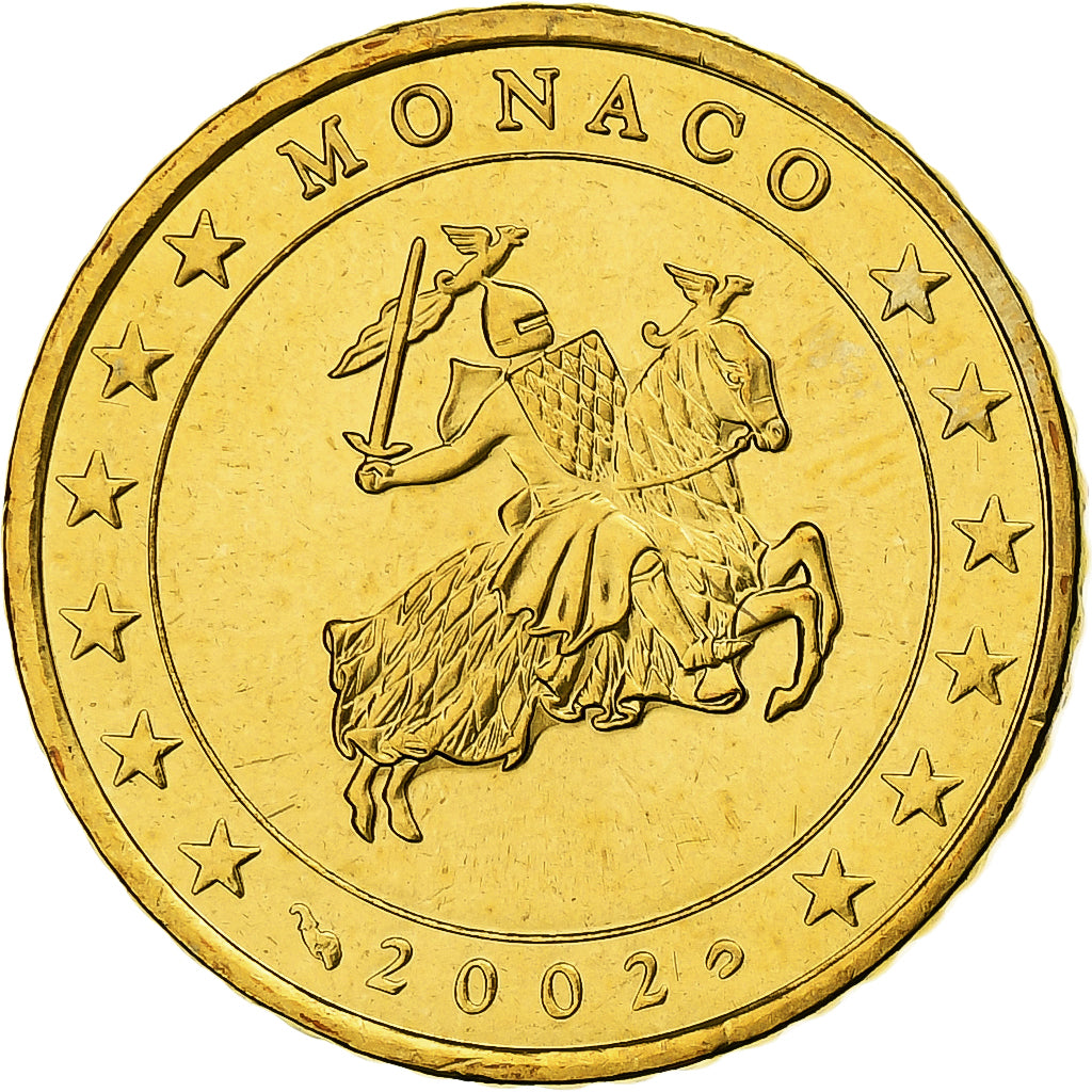 Monaco, Rainier III, 50 Euro Cent, 2002, Monnaie de Paris, Bi-Metallic, MS(63)