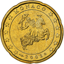 Monaco, Rainier III, 20 Euro Cent, 2002, Monnaie de Paris, Bi-Metallic, MS(63)