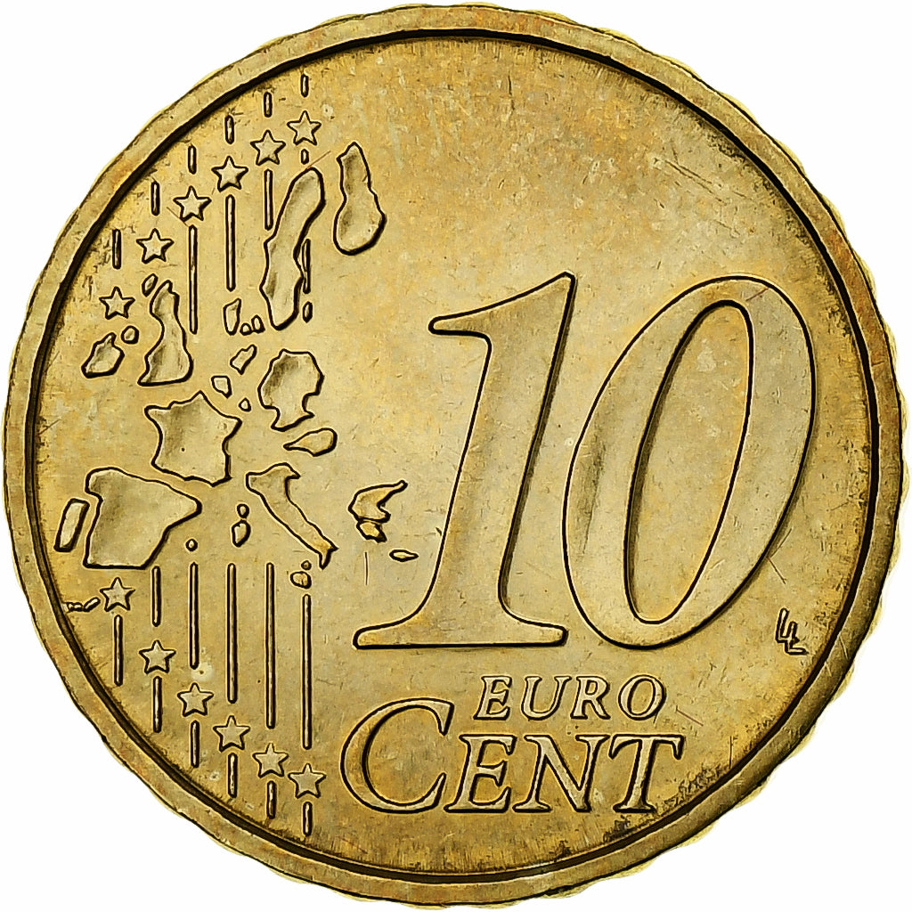 Monaco, Rainier III, 10 Euro Cent, 2002, Monnaie de Paris, Bi-Metallic, MS(63)