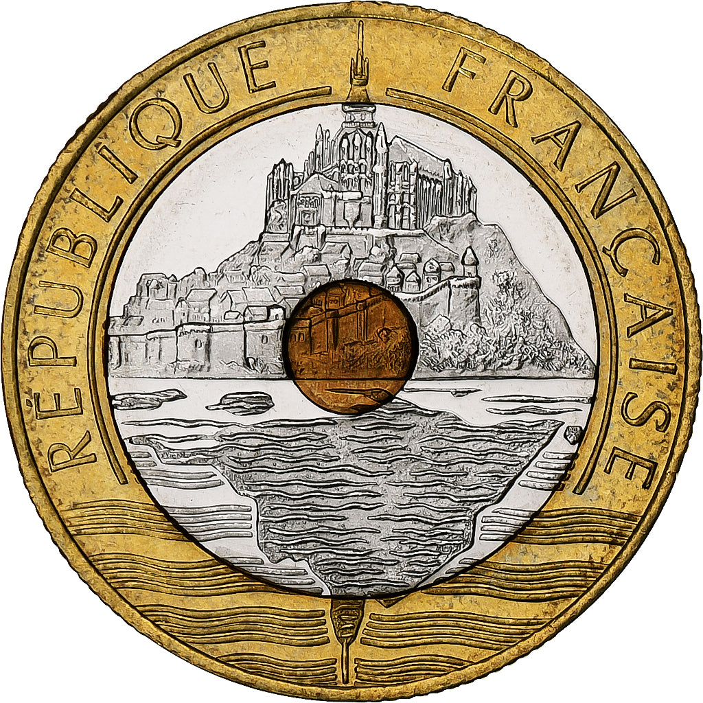France, 20 Francs, Mont Saint Michel, 2000, Monnaie de Paris, BU, Tri-Metallic