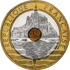 France, 20 Francs, Mont Saint Michel, 2000, Monnaie de Paris, BU, Tri-Metallic