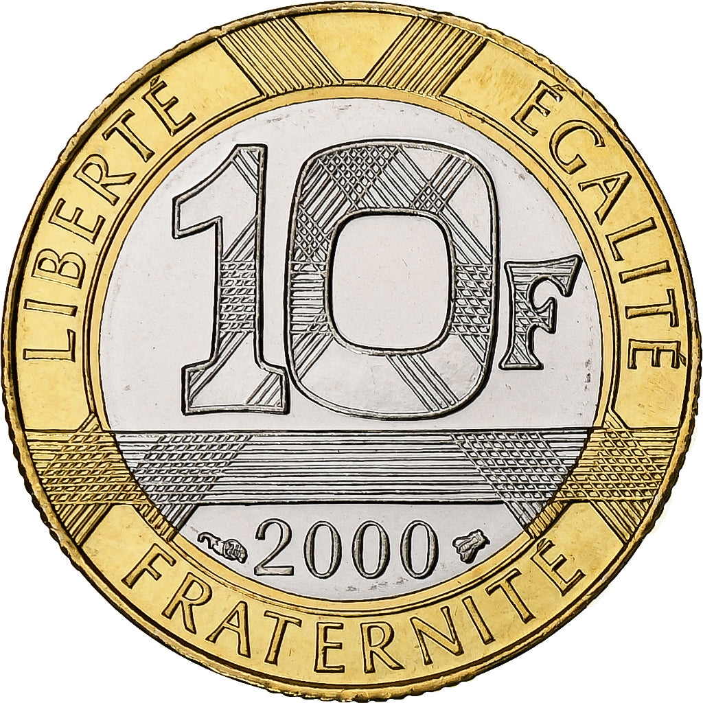 France, 10 Francs, Génie, 2000, Monnaie de Paris, BU, Bimétallique, FDC