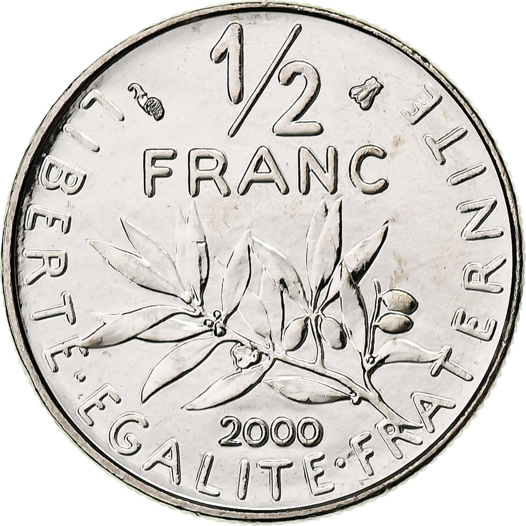 France, 1/2 Franc, Semeuse, 2000, Monnaie de Paris, BU, Nickel, FDC, Gadoury:429