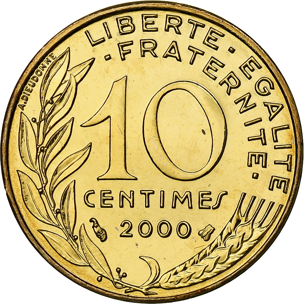 France, 10 Centimes, Marianne, 2000, Monnaie de Paris, BU, Aluminum-Bronze