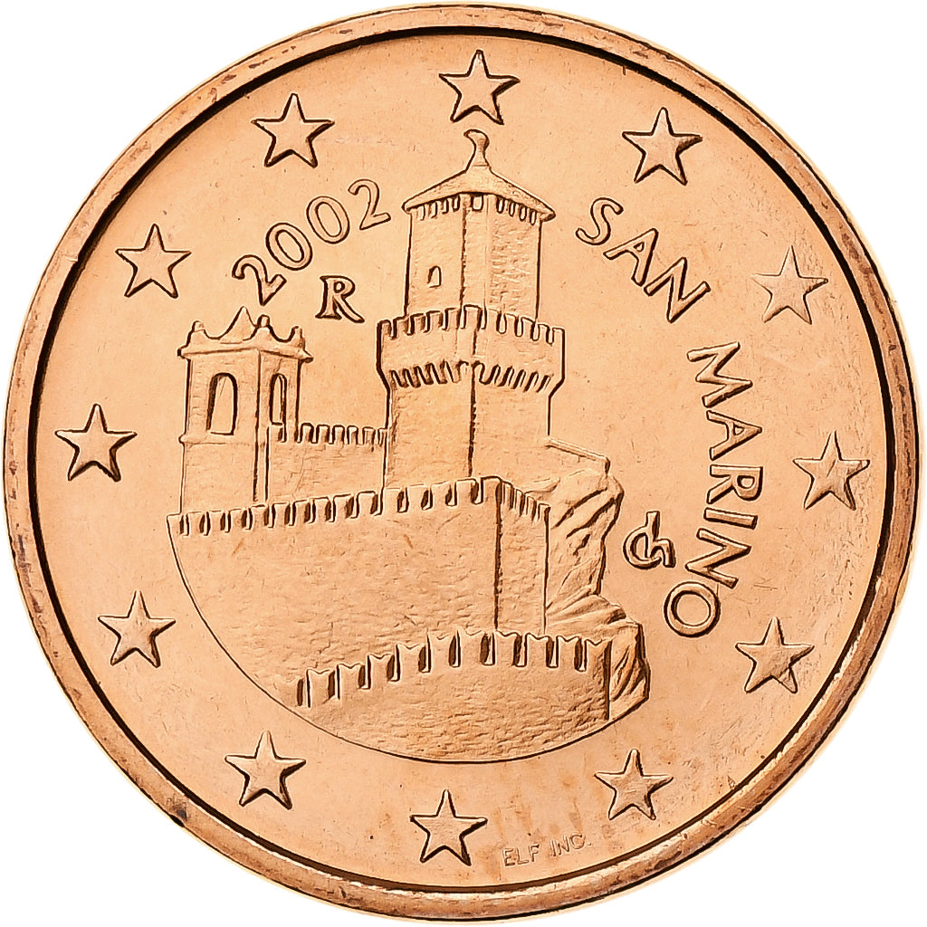 San Marino, 5 Euro Cent, BU, 2002, Rome, Copper Plated Steel, FDC, KM:442