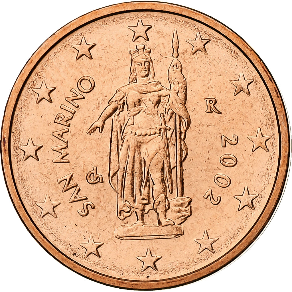 San Marino, 2 Euro Cent, BU, 2002, Rome, Copper Plated Steel, MS(65-70), KM:441