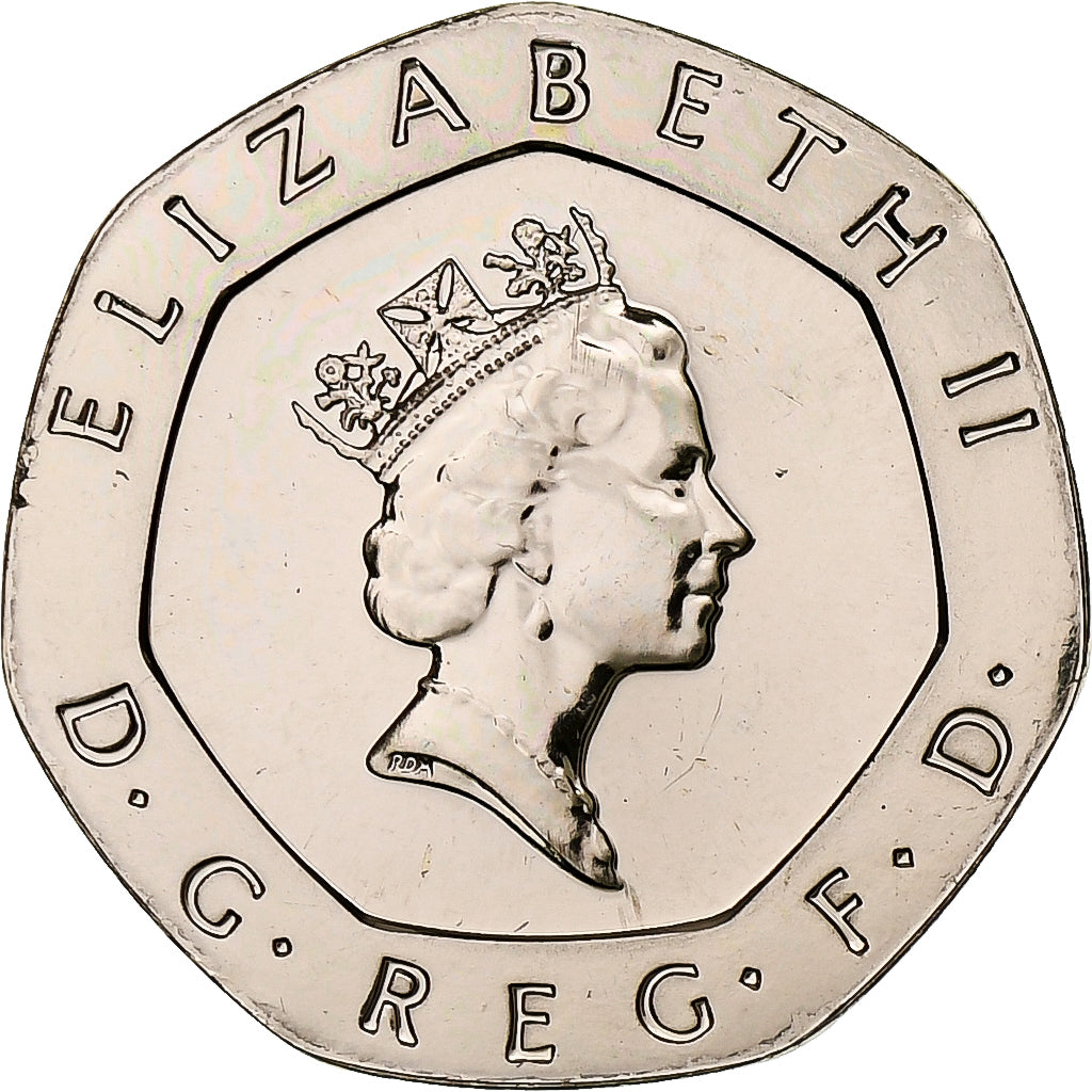 Reino Unido, Elizabeth II, 20 Pence, 1989, Llantrisant, Cobre-níquel, MS(65-70)