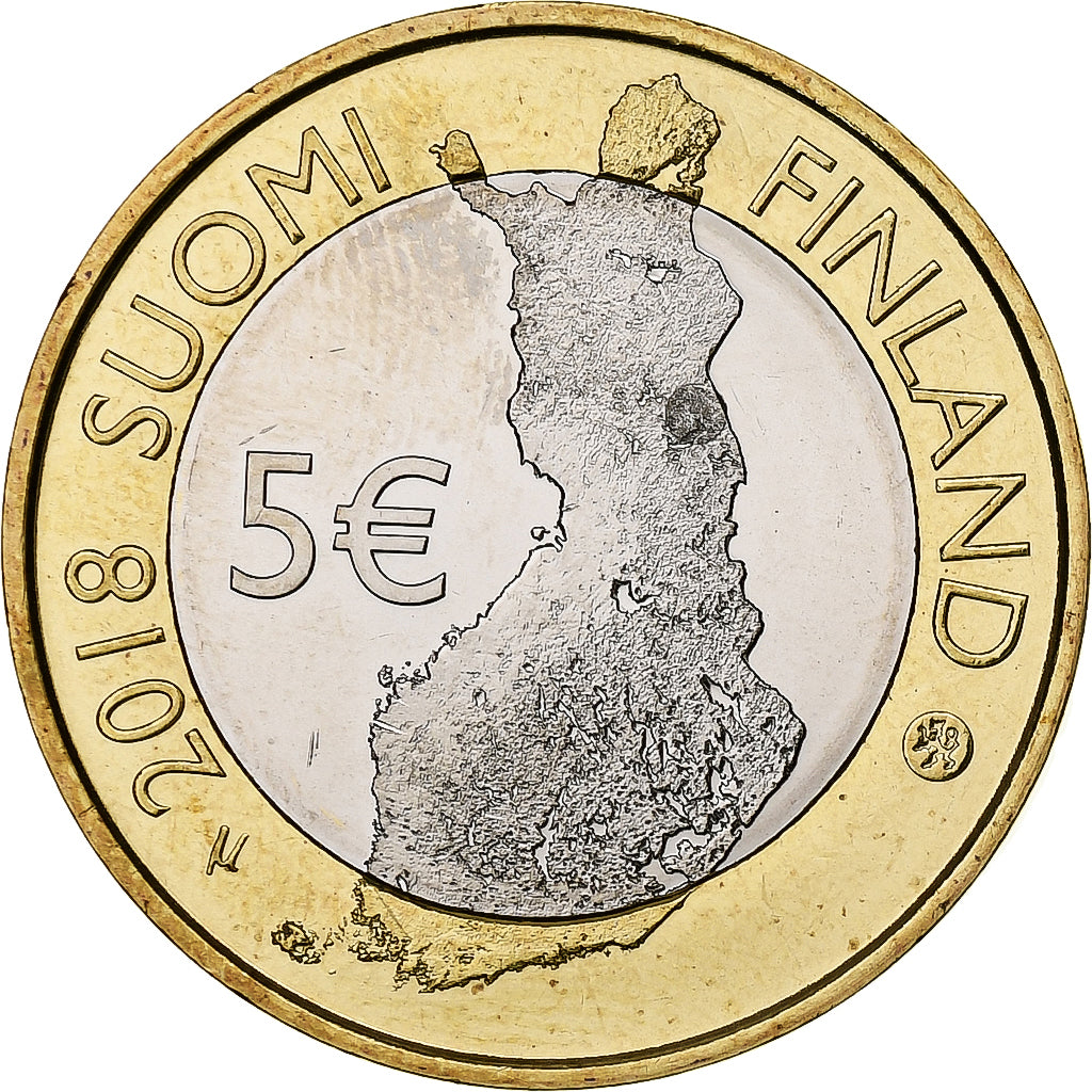 Finnland, 5 Euro, River Oulankajoki, PP, 2018, Vantaa, Bi-Metallic, STGL, KM:277