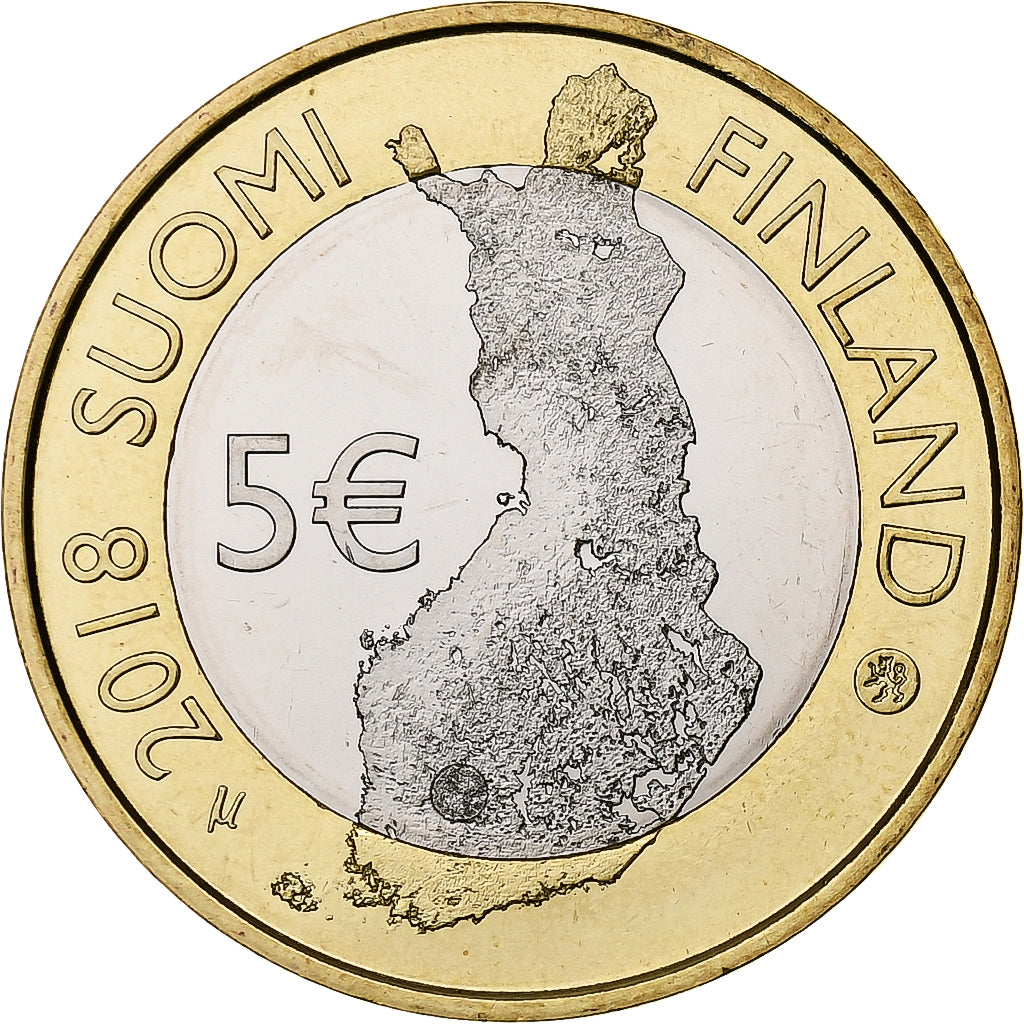 Finland, 5 Euro, Tammerkoski rapids, Proof, 2018, Vantaa, Bi-Metallic