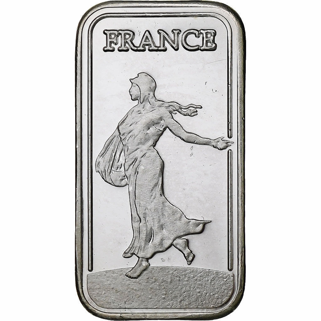 France, Lingotin 999 fine silver, Semeuse, Argent, FDC