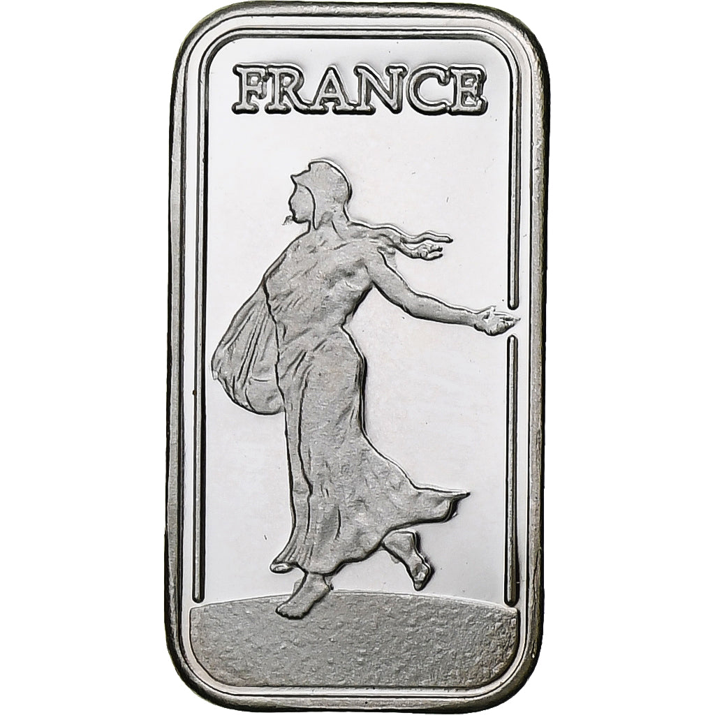 Francia, Lingotin 999 fine silver, Semeuse, Argento, FDC
