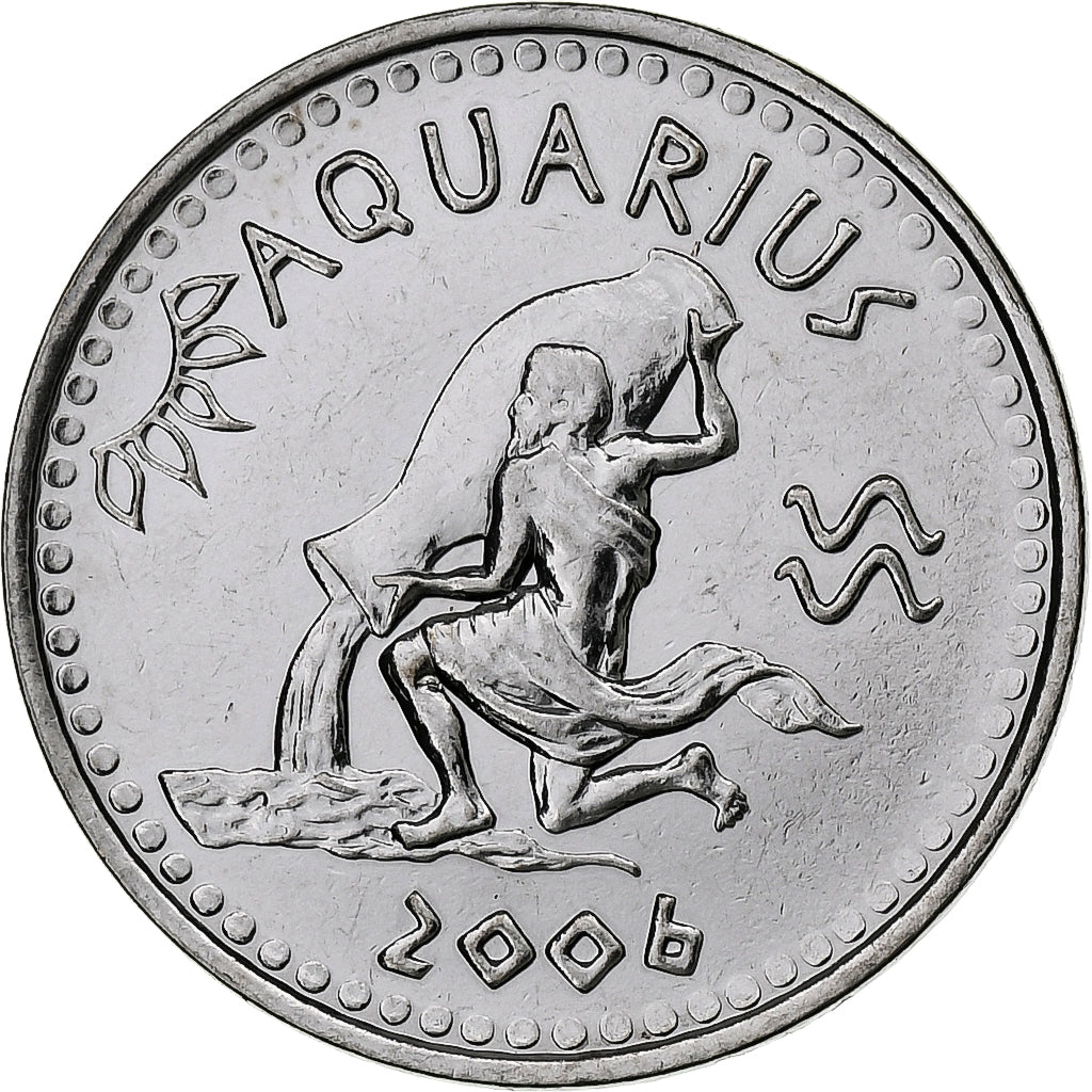 Somaliland, 10 Shillings, Aquarius, 2006, Acier inoxydable, SUP, KM:7