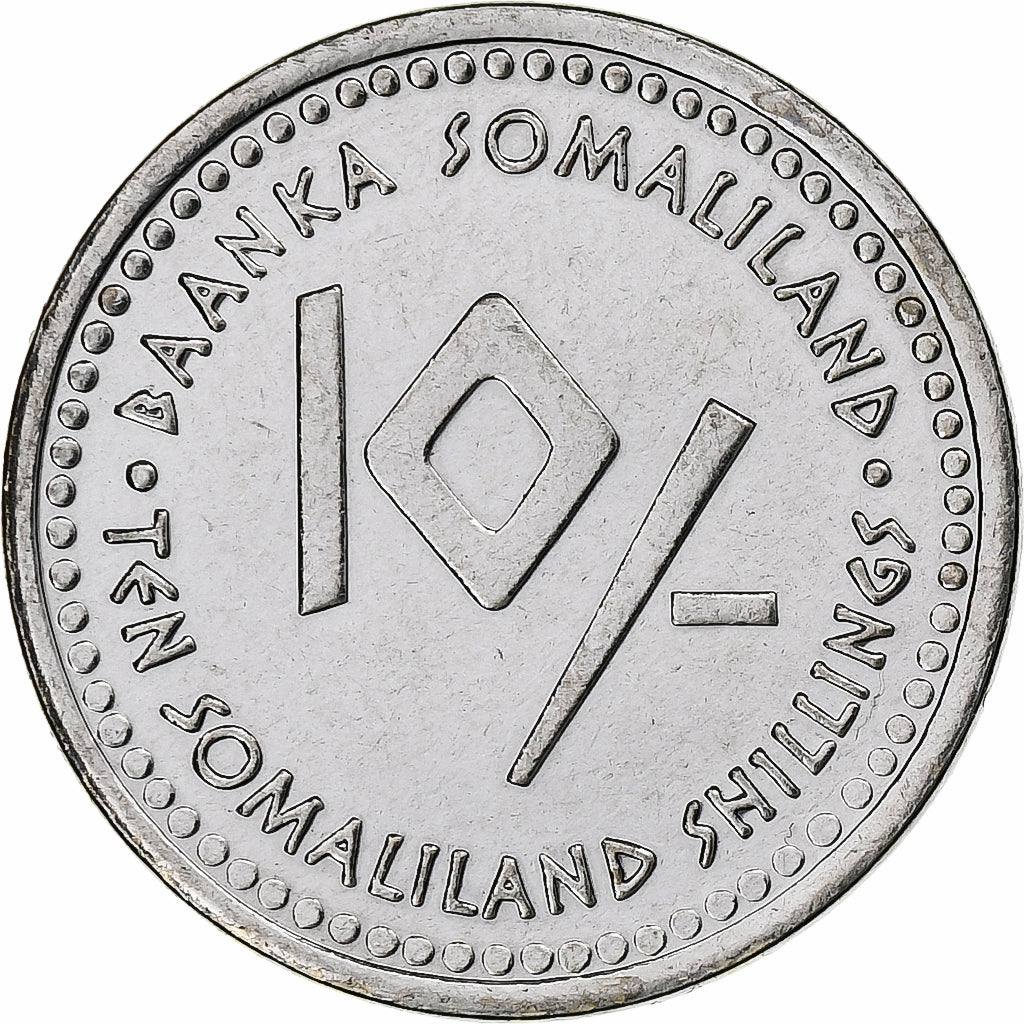 Somaliland, 10 Shillings, Taurus, 2006, Stainless Steel, AU(55-58), KM:10