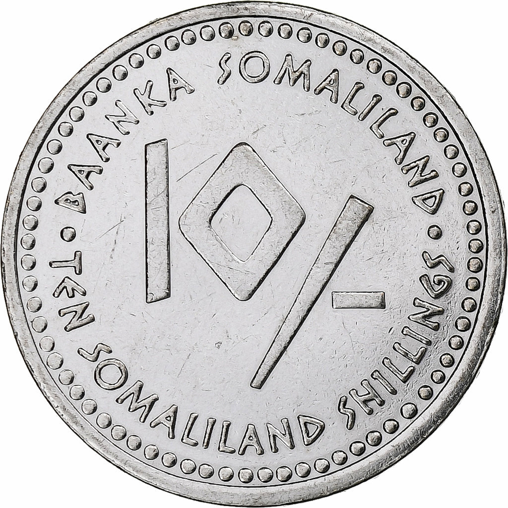 Somaliland, 10 Shillings, Scorpio, 2006, Stainless Steel, AU(55-58), KM:15
