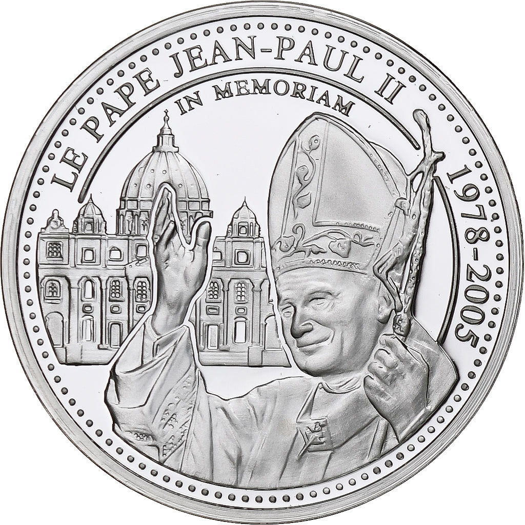 France, Medal, In Memoriam, Jean-Paul II, 2005, Silver, Proof, MS(65-70)
