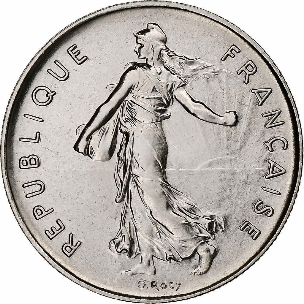 Francia, 5 Francs, Semeuse, 1974, Paris, série FDC, Rame-nichel, FDC