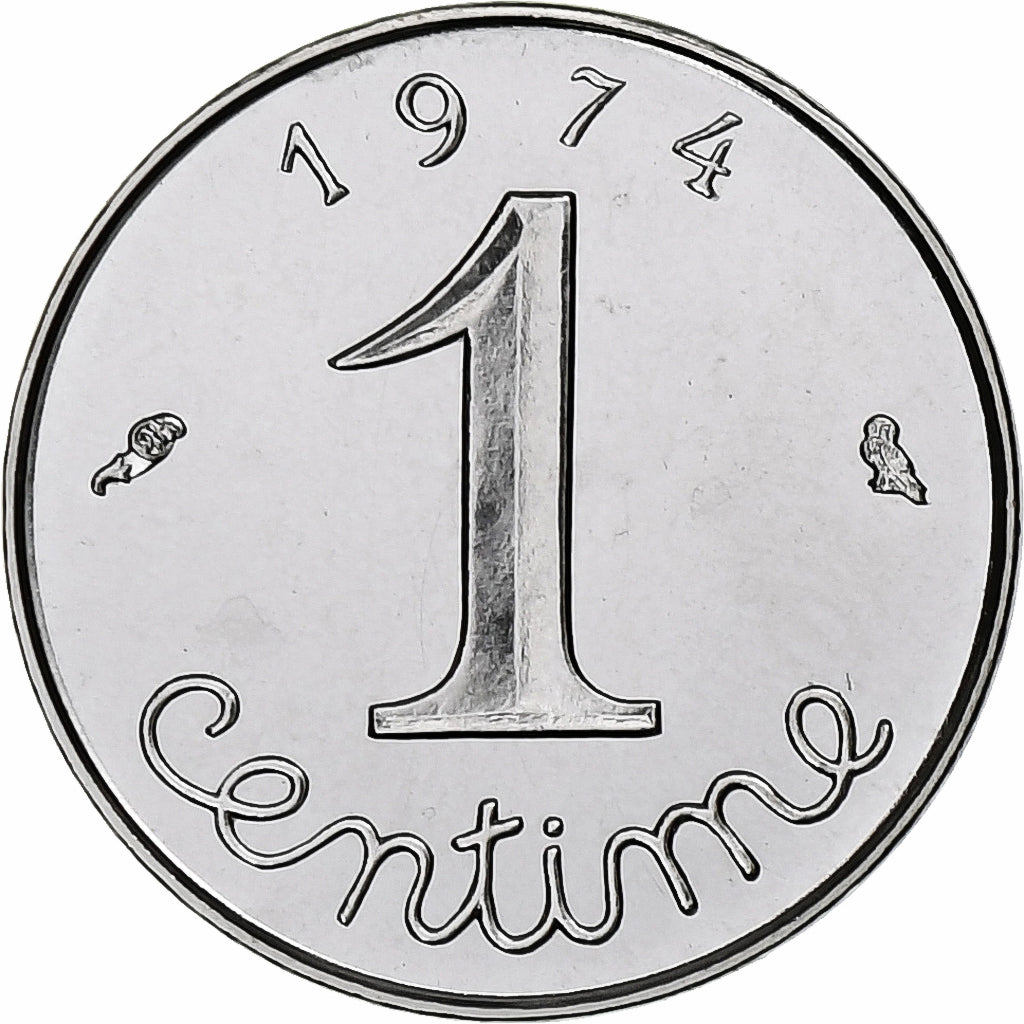 France, 1 Centime, Épi, 1974, Paris, série FDC, Acier inoxydable, FDC